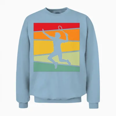 Badminton Retro Unisex Sweatshirt - Light Blue