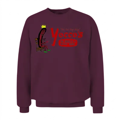 Yocco's the Hot Dog King Unisex Sweatshirt - Maroon