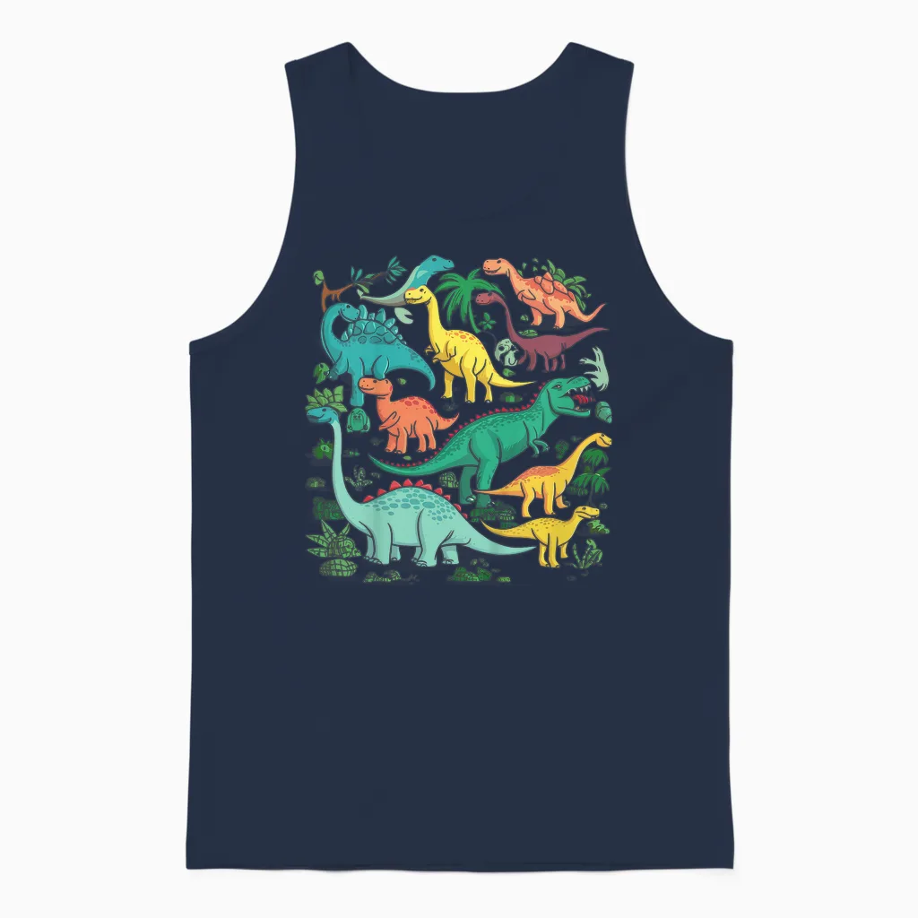 Kinder Dinosaurier Kinder Dino Unisex Tank Top in Navy