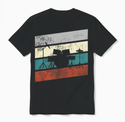 Drums Retro Unisex T-Shirt - Black