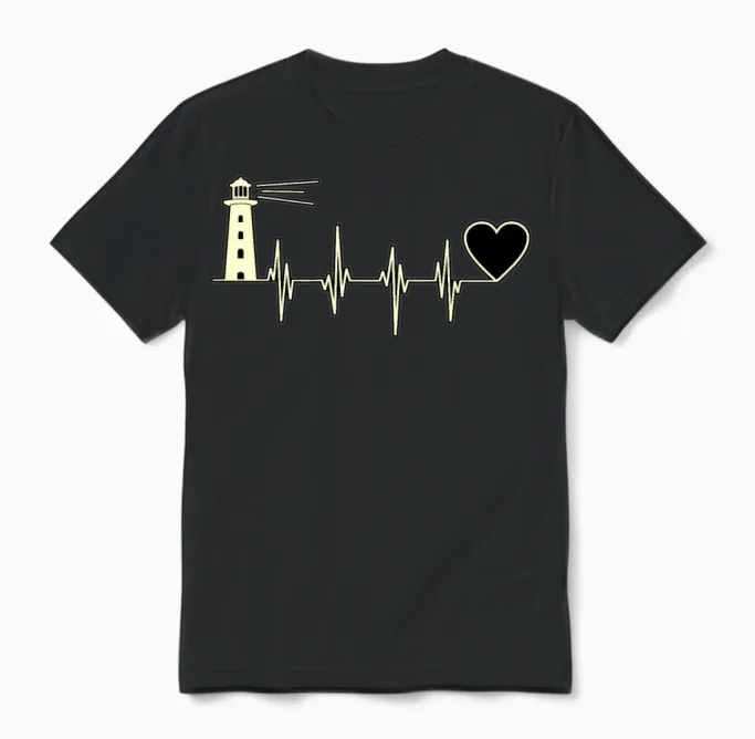 Funny Lighthouse Gift Unisex T-Shirt in Black