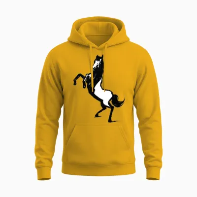 Horse Sketch Unisex Hoodie - Gold