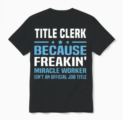 Title Clerk Unisex T-Shirt - Black