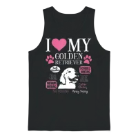 Dog Anatomy of a Golden Retriever Unisex Tank Top - Black – 1