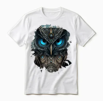 Pm-Artistic Die Dunkle Eule Der Fantasie T-Shirt Schwarz Unisex-Erwachsene Klein Eu S Unisex T-Shirt - White