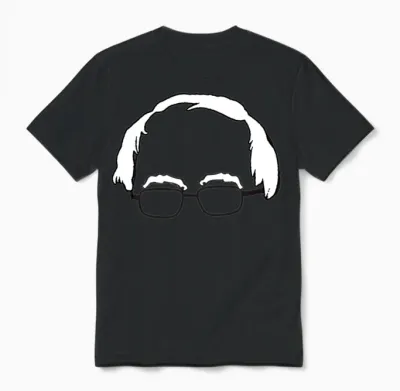 Blue Bernie Head Unisex T-Shirt - Black