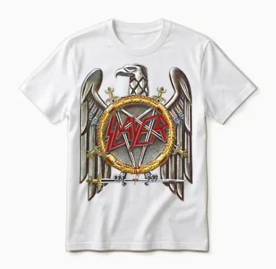 Slayer - Eagle Small Logo White Unisex T-Shirt - White