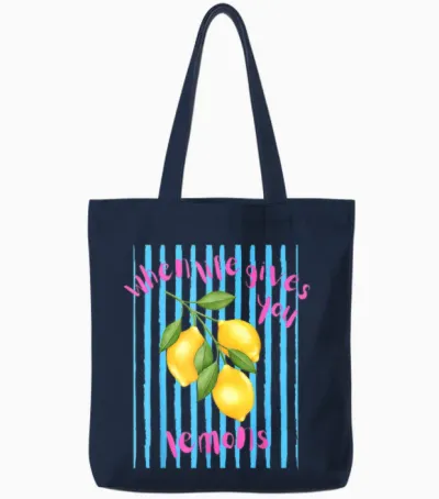 Wenn Das Leben Dir Zitronen Schenkt, Süße Sommerästhetik Tote Bags - Navy