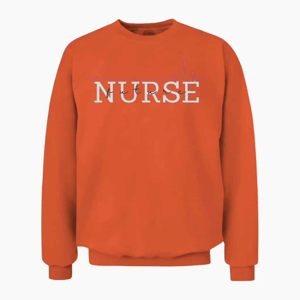 Future Nurse Nurses Unisex Sweatshirt in Orange