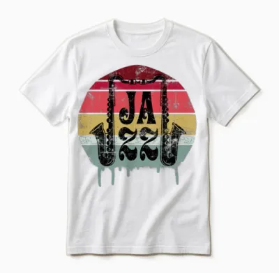 Jazz Retro Unisex T-Shirt - White