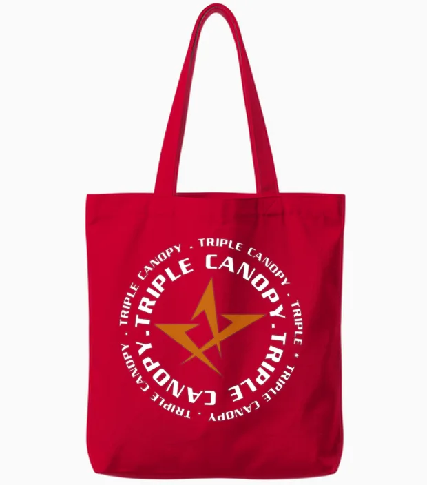 Triple Canopy Double White Tote Bags in Red
