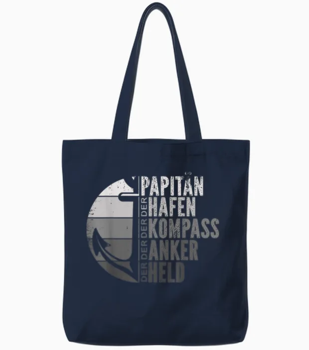 Herren Papitän Papa Kapitän Vatertag Captain Anker Segler Schiffer Tote Bags in Navy