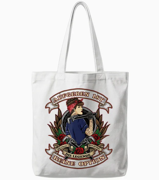Aufgeben Ist Keine Option Damen Frauen-Power Tote Bags in White