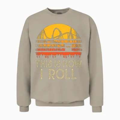 Roller Coaster Retro Design Unisex Sweatshirt - Sand