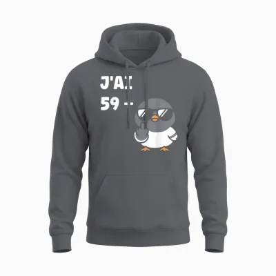 Blague J’ai 59 + 1 Drôle Anniversaire Pigeon Humour 60 Ans Unisex Hoodie - Charcoal