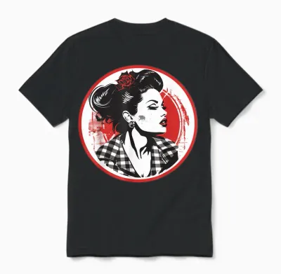 Rockabilly Girl Outfit for Rock N Roll Music 50s 60s T-Shirt, Black Unisex T-Shirt - Black