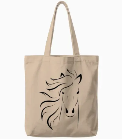 Horse Tote Bags - Natural