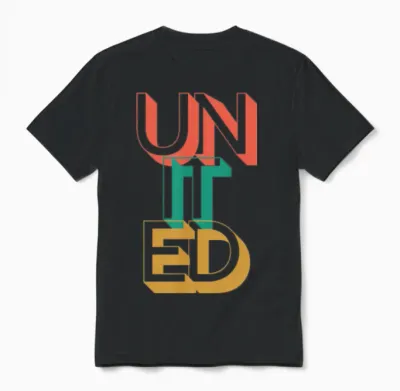 Retro United Unisex T-Shirt - Black