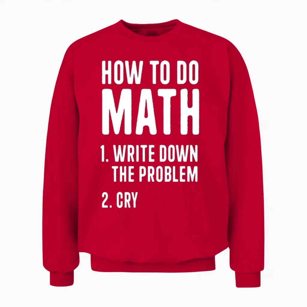 Funny Math Unisex Sweatshirt in Red