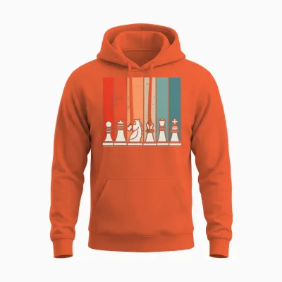 Retro Chess Unisex Hoodie - Orange