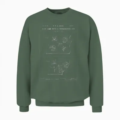 Dice Game Patent (light Ink) Unisex Sweatshirt - Military Green