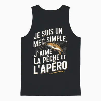 Je Suis Un Guy Simple Peach Apéro Humorous T-Shirt, Black, S Unisex Tank Top - Black