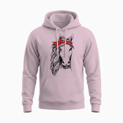Horse Bandana for Horseback Riding Horse Lover Unisex Hoodie - Light Pink
