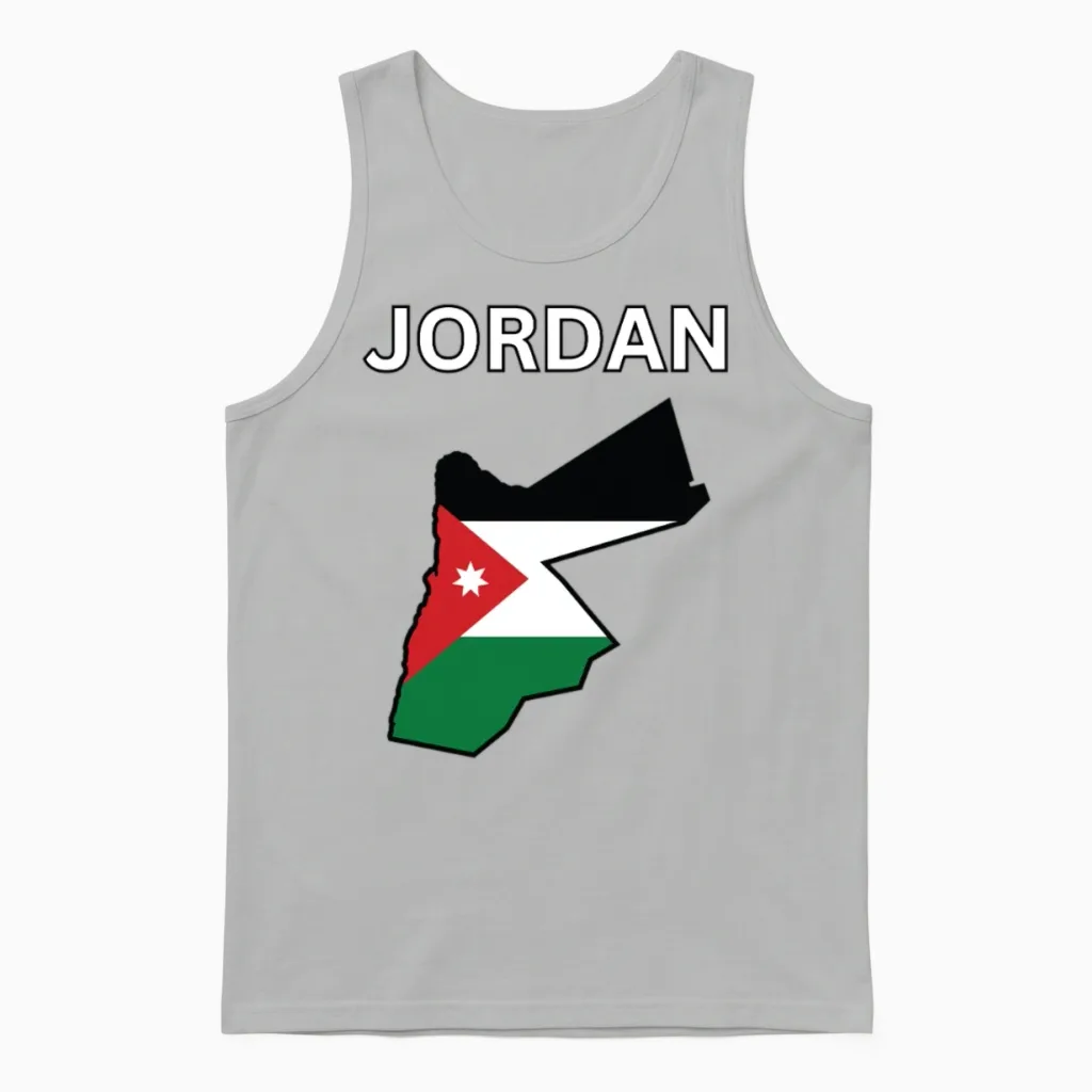 Jordan Flag Map Unisex Tank Top in Ash
