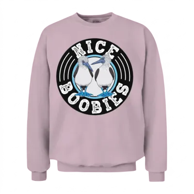 Nice Boobies Adult Humor Halloween Gift Booby Bird Unisex Sweatshirt - Light Pink