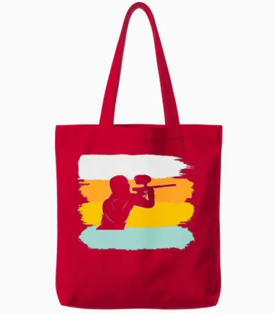 Paintball Retro Tote Bags - Red