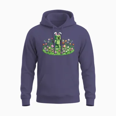 Pixel Osterhase Ostern Gaming Zocker Mann Kind Jungs Mädchen Unisex Hoodie - Heather Sport Dark Navy