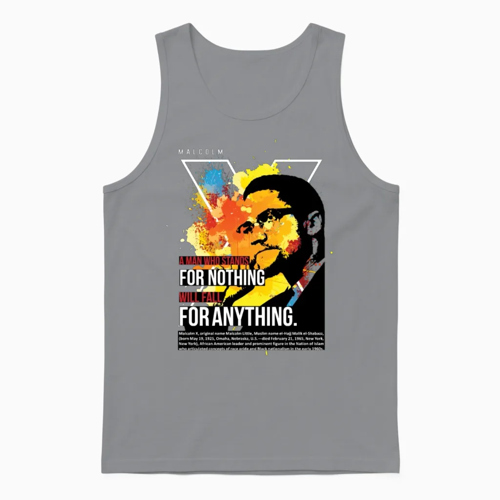 Malcolm X Best Quote Memes & Humor Gift Unisex Tank Top in Sport Grey