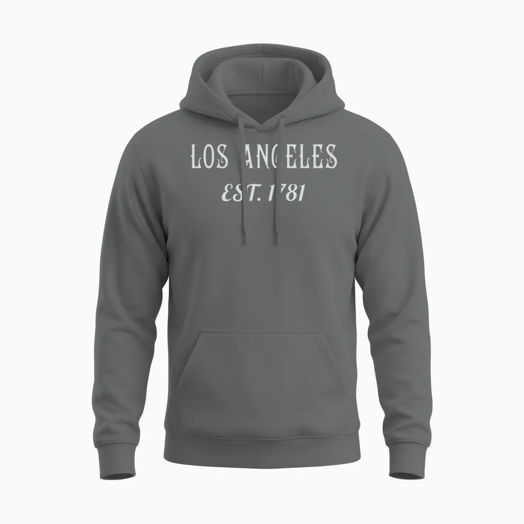 Los Angeles Est. 1781 Vintage Script Unisex Hoodie in Graphite Heather