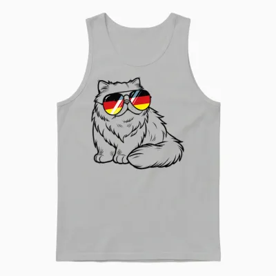 Deutsche Flagge Katze Deutsch Deutschland Katzen Unisex Tank Top - Ash
