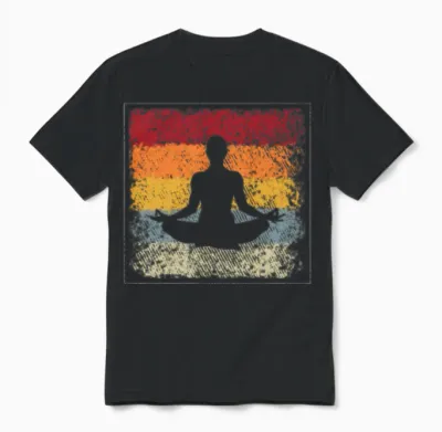 Meditation Retro Unisex T-Shirt - Black