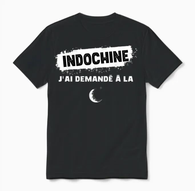 Indochina Moon Man Woman Child T-Shirt, Black, S Unisex T-Shirt in Black