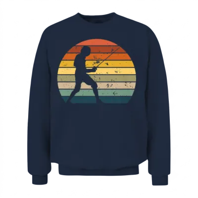 Retro Fencing Unisex Sweatshirt - Navy