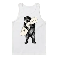 1913 Cali Bear California — Wildlife Gift Unisex Tank Top - White – 1