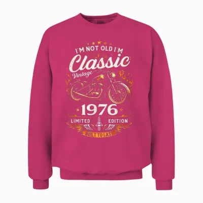 50 Ans Anniversaire Homme Moto Motard Biker 1976 Unisex Sweatshirt - Heliconia