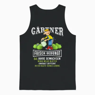 66. Geburtstag Mann Geschenk Lustig Gärtner 66 Jahre Unisex Tank Top - Black