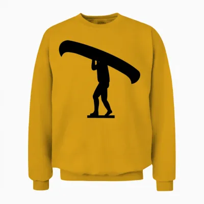 Man Carrying Canoe Unisex Sweatshirt - Gold