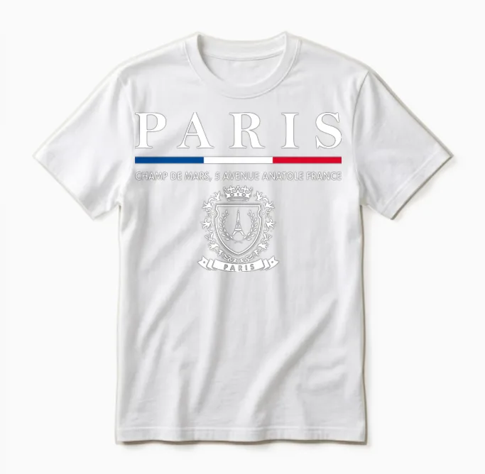 Shop Paris T-Shirt Online - Souvenirs De Paris Unisex T-Shirt in White