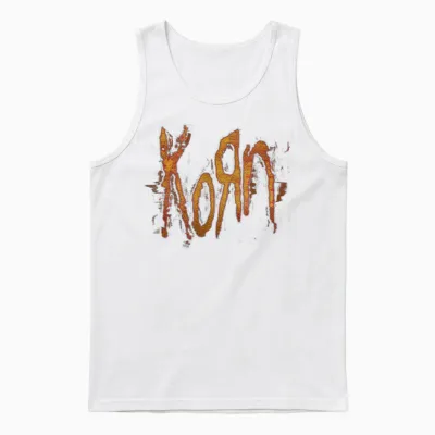 Korn Fire-Logo Unisex Tank Top - White