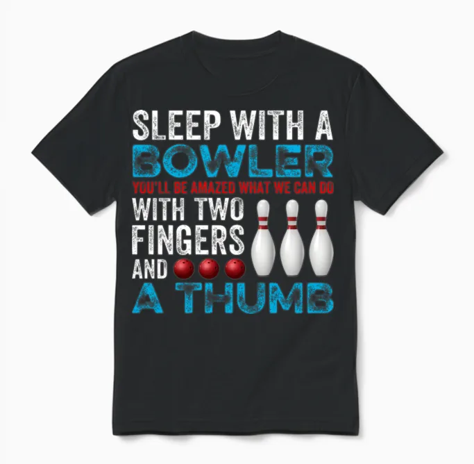 Funny Bowling Gift for Bowlers Unisex T-Shirt in Black