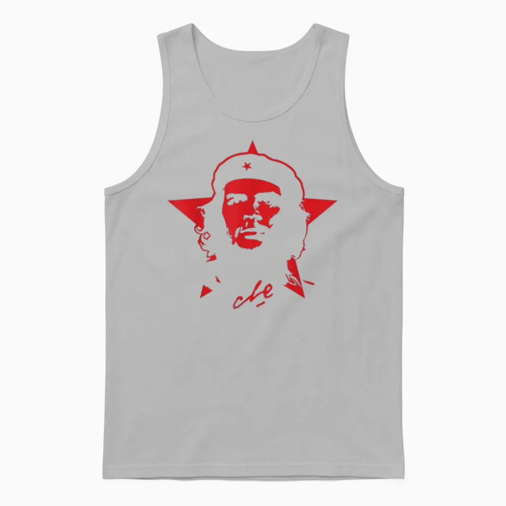 Che Guevara Star Revolution Rebel Cuba Vintage Graphic T-Shirt, Black Unisex Tank Top in Ash