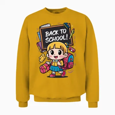 Back to School Girl Unisex Sweatshirt - Gold