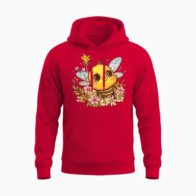 Niedliche Biene Mit Blumen I Kids Bee Unisex Hoodie - Red