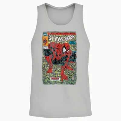 Marvel Comics Retro Classic Spider-Man Torment Distressed Unisex Tank Top - Ash
