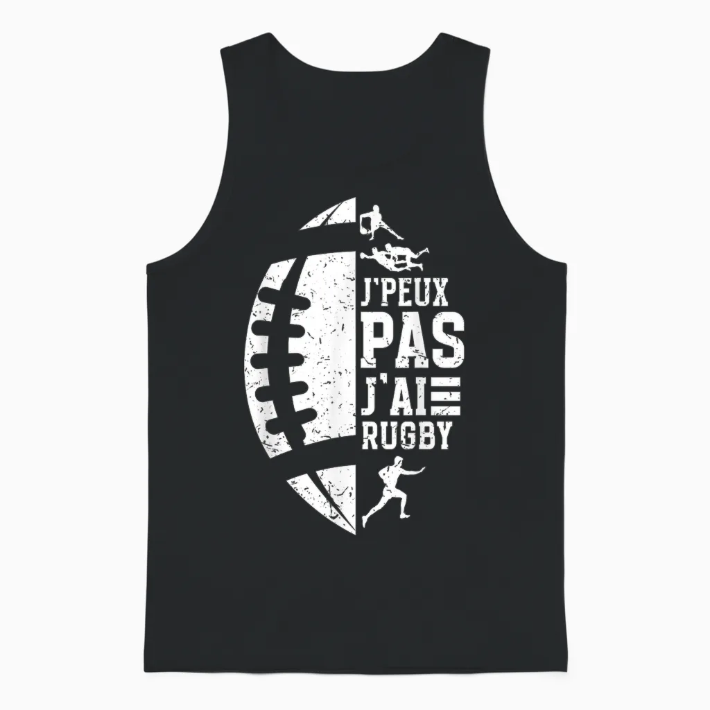 Funny Sports Rugby Player I Can't Have Rugby T-Shirt, Black, S Unisex Tank Top in Black