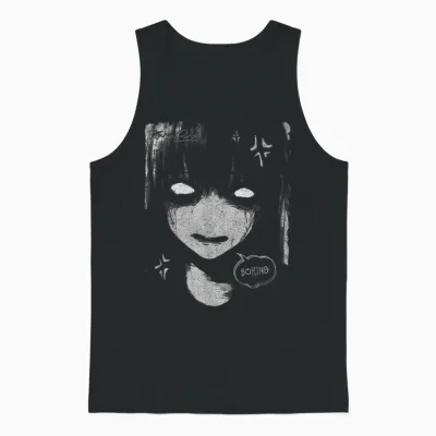 Japon Streetwear Cyberpunk Y2k Techwear Rétro Manga Anime Unisex Tank Top - Black
